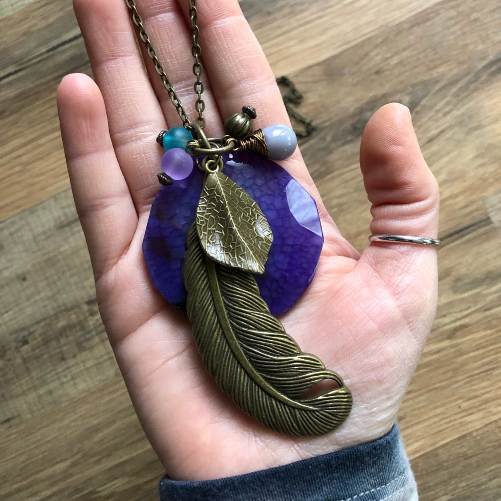 Handmade Necklace GemStone with Beads